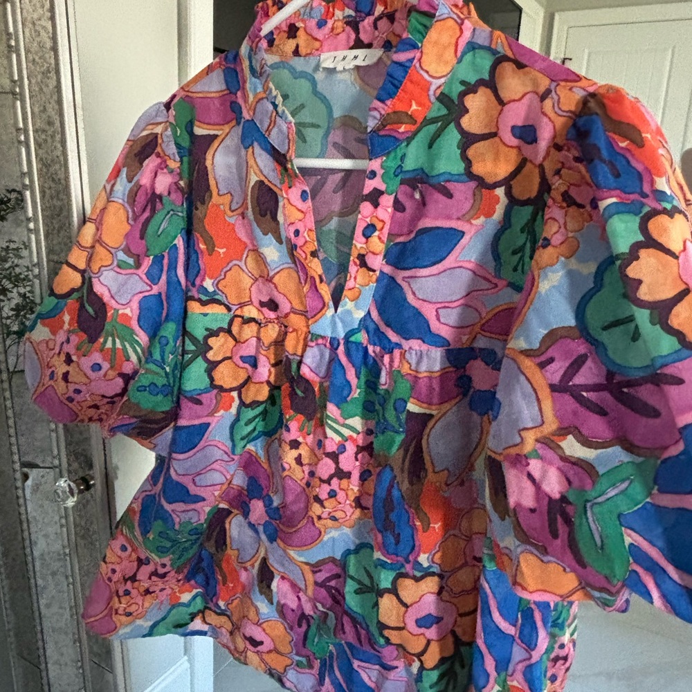 THML Vibrant Floral Blouse